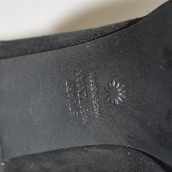 STUART WEITZMAN ANDE LACE-UP BLOCK BOOT PLATFORM SUEDE BLACK 8.5 (P12) - Picture 10 of 10
